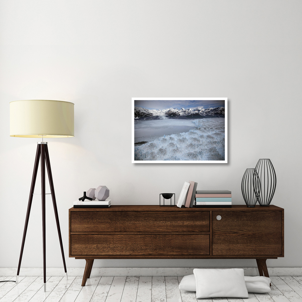 Hubbard Glacier encroaching on Gilbert Point, Wrangell-St. Elias National Park, Alaska-Paper Art-38&quotx26"