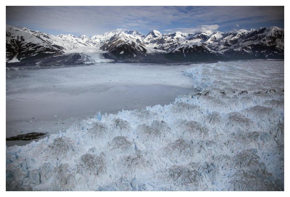 Hubbard Glacier encroaching on Gilbert Point, Wrangell-St. Elias National Park, Alaska-Paper Art-50"x34"