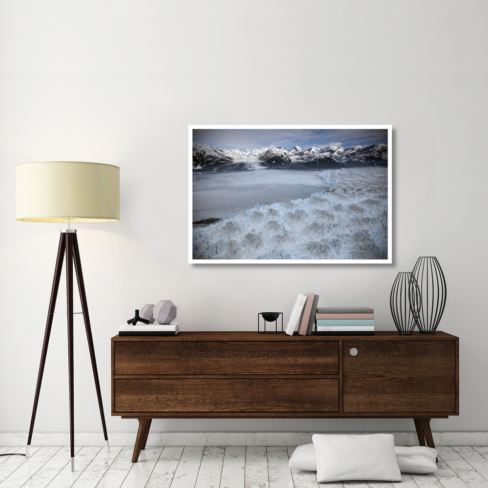 Hubbard Glacier encroaching on Gilbert Point, Wrangell-St. Elias National Park, Alaska-Paper Art-50&quotx34"