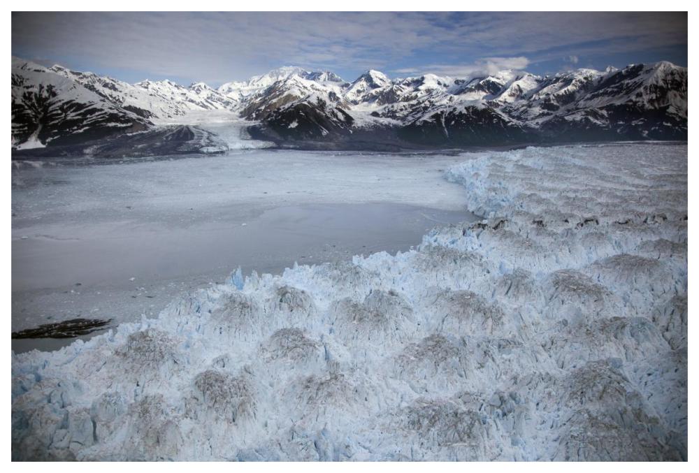 Hubbard Glacier encroaching on Gilbert Point, Wrangell-St. Elias National Park, Alaska-Paper Art-62"x42"
