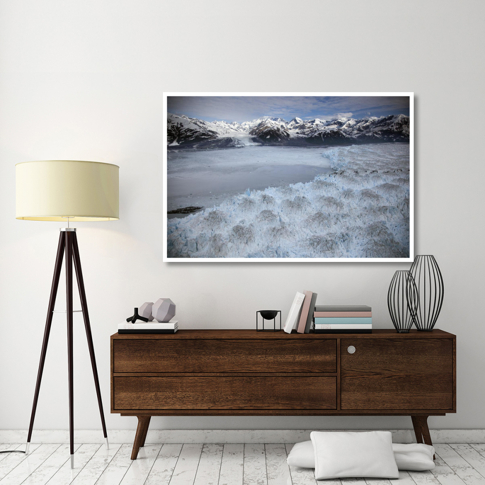 Hubbard Glacier encroaching on Gilbert Point, Wrangell-St. Elias National Park, Alaska-Paper Art-62&quotx42"