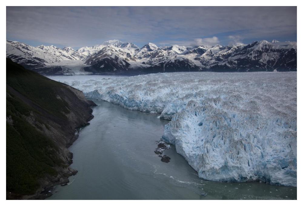 Hubbard Glacier encroaching on Gilbert Point, Wrangell-St. Elias National Park, Alaska-Paper Art-50"x34"