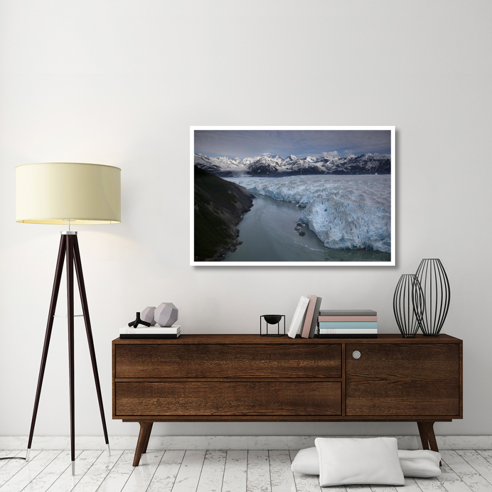Hubbard Glacier encroaching on Gilbert Point, Wrangell-St. Elias National Park, Alaska-Paper Art-50&quotx34"