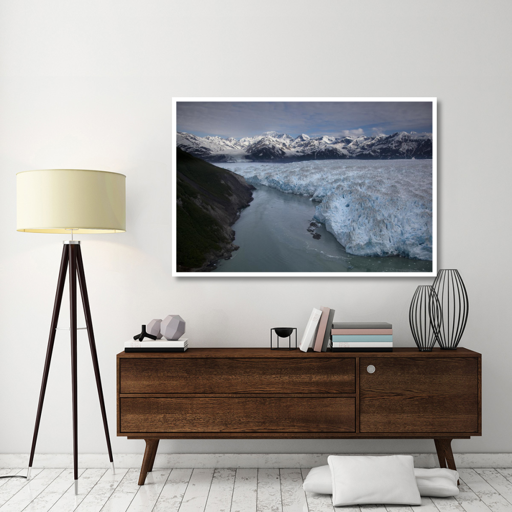 Hubbard Glacier encroaching on Gilbert Point, Wrangell-St. Elias National Park, Alaska-Paper Art-62&quotx42"