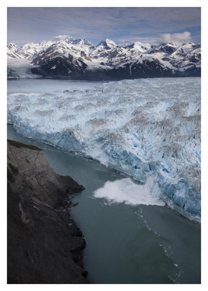 Hubbard Glacier encroaching on Gilbert Point, Wrangell-St. Elias National Park, Alaska-Paper Art-30"x42"