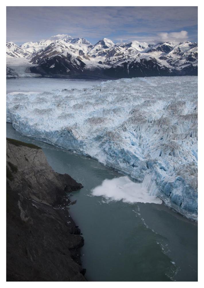 Hubbard Glacier encroaching on Gilbert Point, Wrangell-St. Elias National Park, Alaska-Paper Art-32.8"x46"