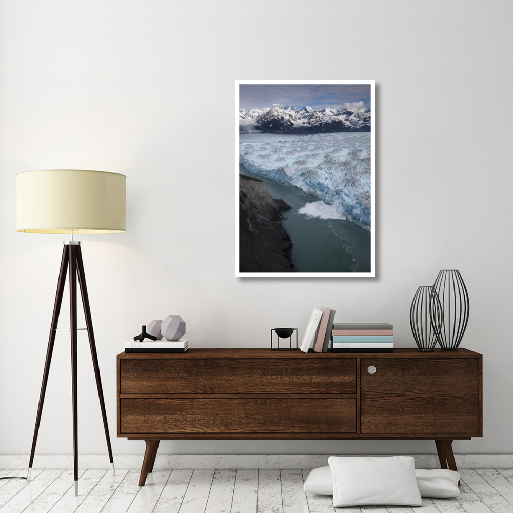 Hubbard Glacier encroaching on Gilbert Point, Wrangell-St. Elias National Park, Alaska-Paper Art-32.8&quotx46"