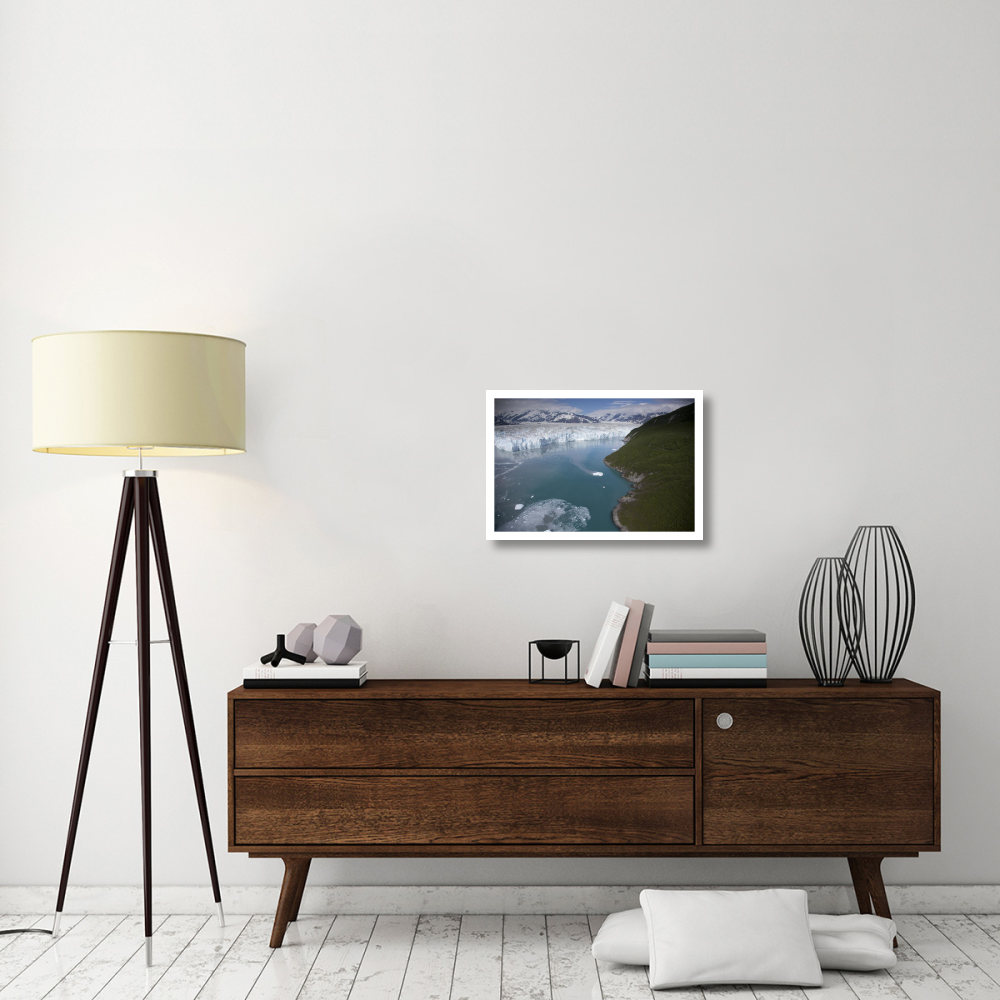 Hubbard Glacier encroaching on Gilbert Point, Wrangell-St. Elias National Park, Alaska-Paper Art-26&quotx18"