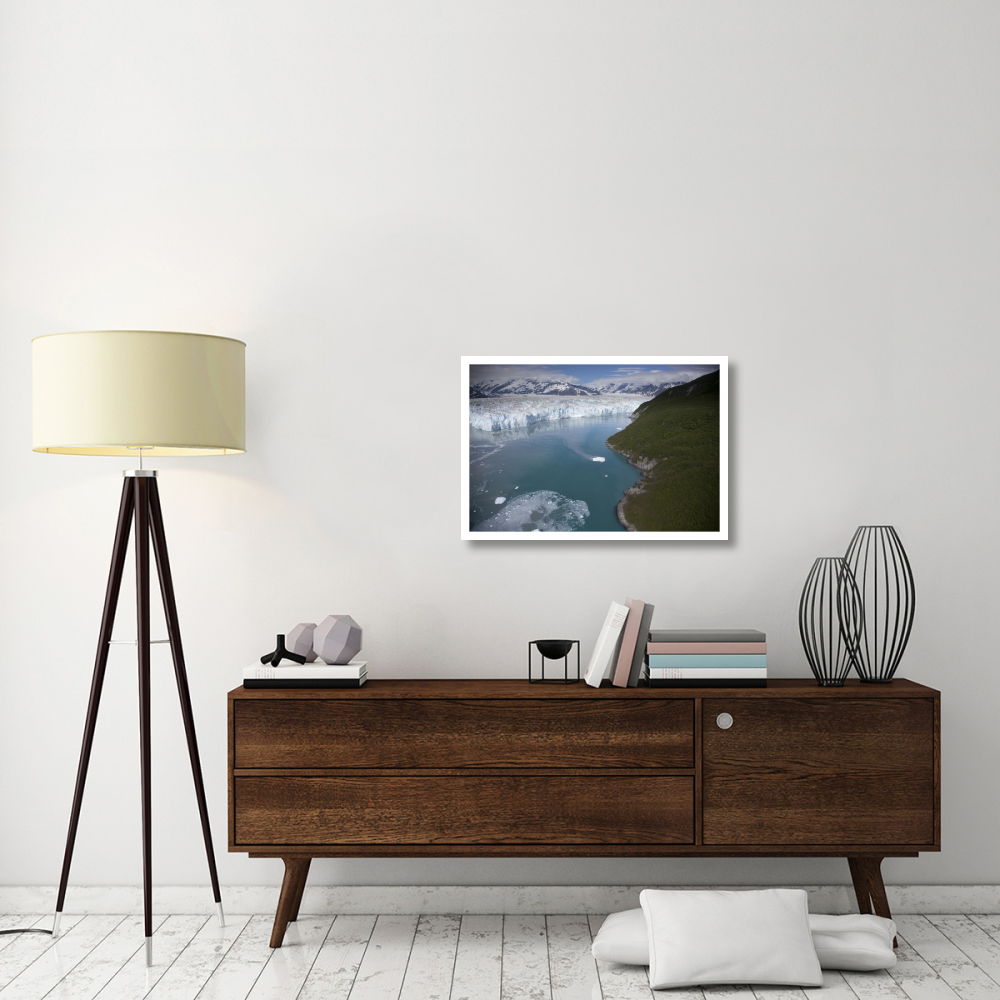 Hubbard Glacier encroaching on Gilbert Point, Wrangell-St. Elias National Park, Alaska-Paper Art-32&quotx22"