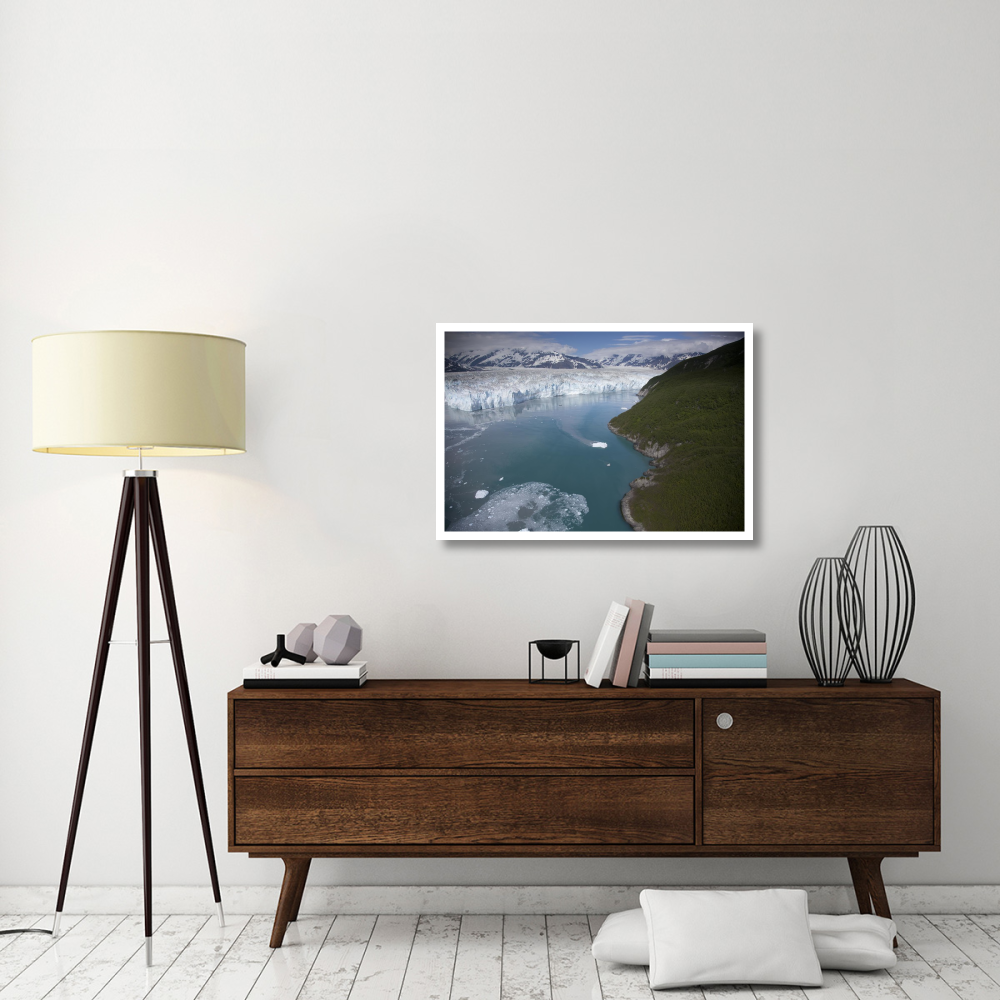 Hubbard Glacier encroaching on Gilbert Point, Wrangell-St. Elias National Park, Alaska-Paper Art-38&quotx26"
