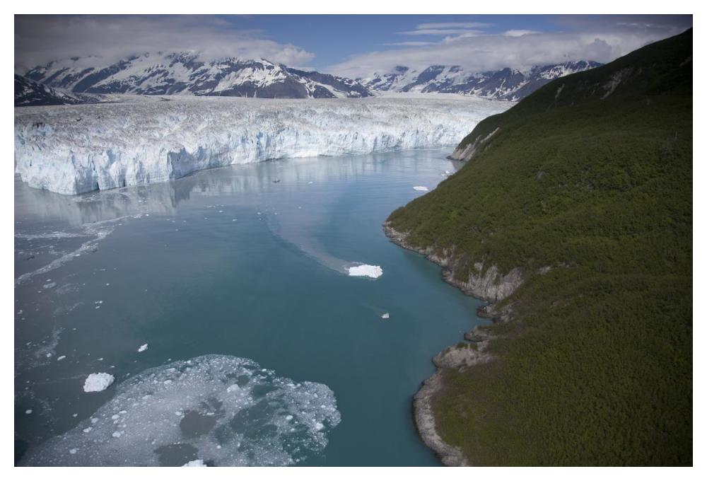 Hubbard Glacier encroaching on Gilbert Point, Wrangell-St. Elias National Park, Alaska-Paper Art-50"x34"