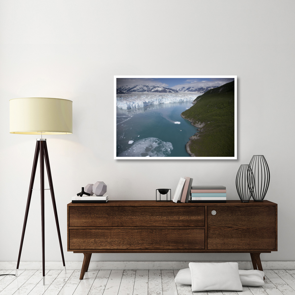 Hubbard Glacier encroaching on Gilbert Point, Wrangell-St. Elias National Park, Alaska-Paper Art-50&quotx34"