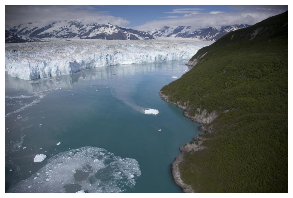Hubbard Glacier encroaching on Gilbert Point, Wrangell-St. Elias National Park, Alaska-Paper Art-62"x42"