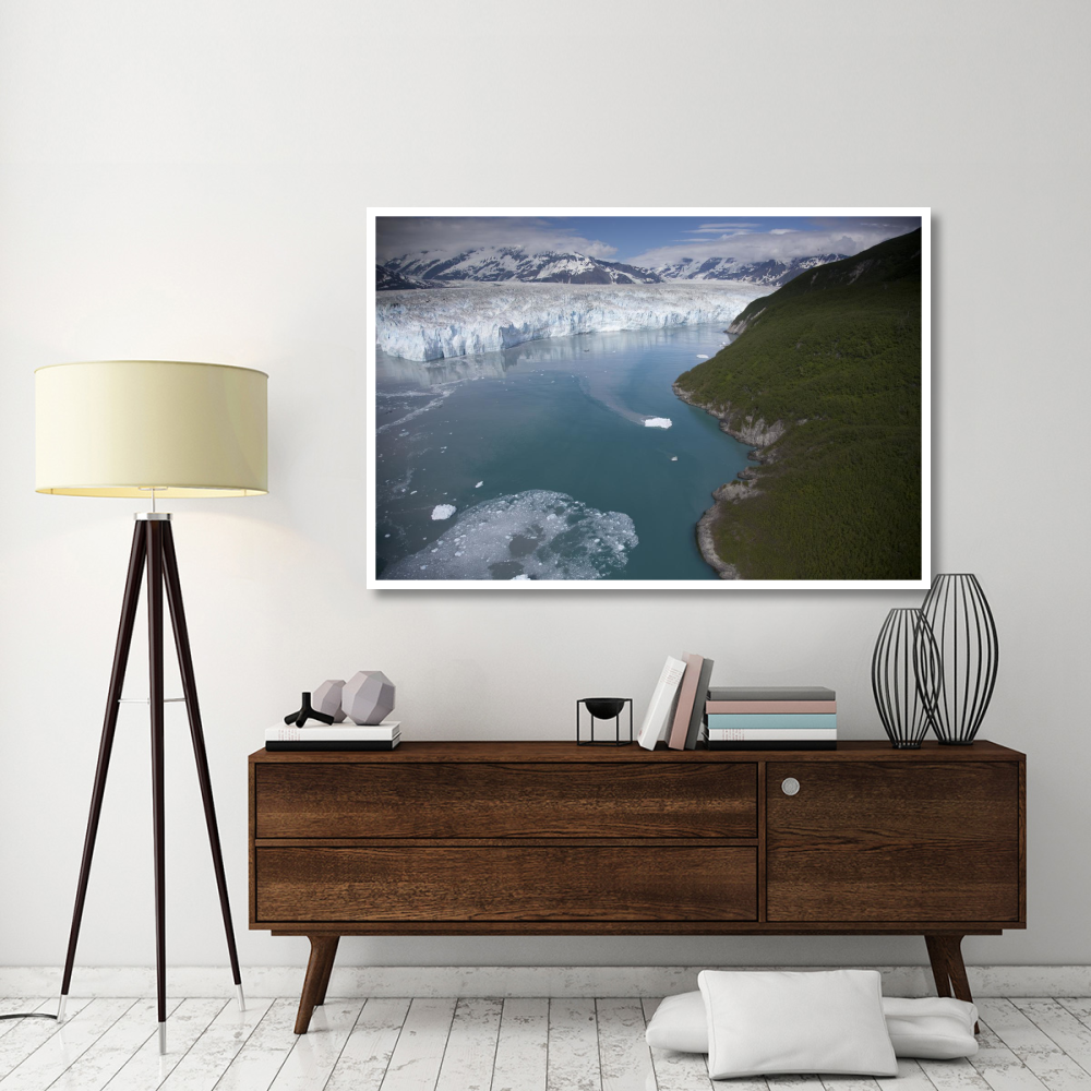 Hubbard Glacier encroaching on Gilbert Point, Wrangell-St. Elias National Park, Alaska-Paper Art-62&quotx42"