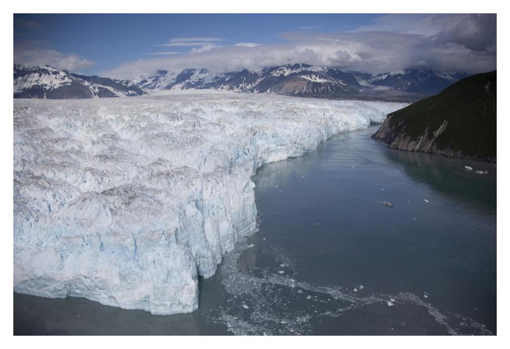 Hubbard Glacier encroaching on Gilbert Point, Wrangell-St. Elias National Park, Alaska-Paper Art-20"x14"