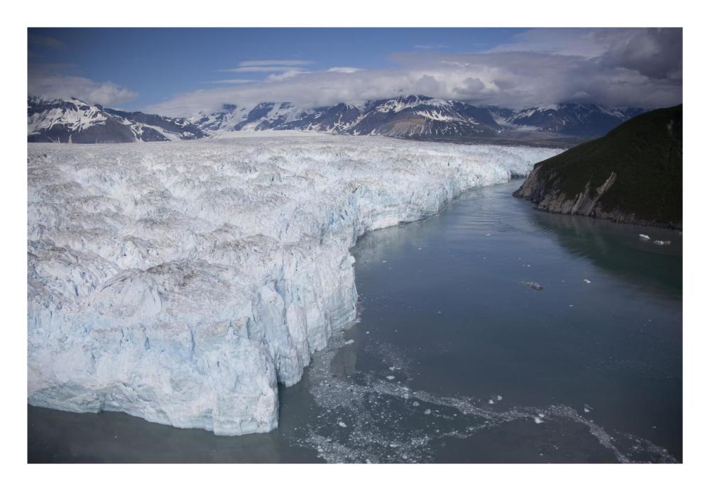 Hubbard Glacier encroaching on Gilbert Point, Wrangell-St. Elias National Park, Alaska-Paper Art-26"x18"