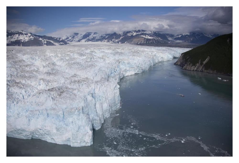Hubbard Glacier encroaching on Gilbert Point, Wrangell-St. Elias National Park, Alaska-Paper Art-38"x26"