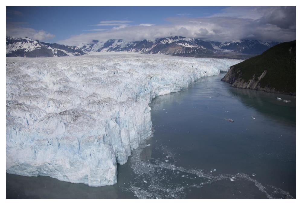 Hubbard Glacier encroaching on Gilbert Point, Wrangell-St. Elias National Park, Alaska-Paper Art-50"x34"