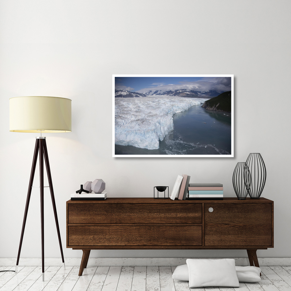 Hubbard Glacier encroaching on Gilbert Point, Wrangell-St. Elias National Park, Alaska-Paper Art-50&quotx34"