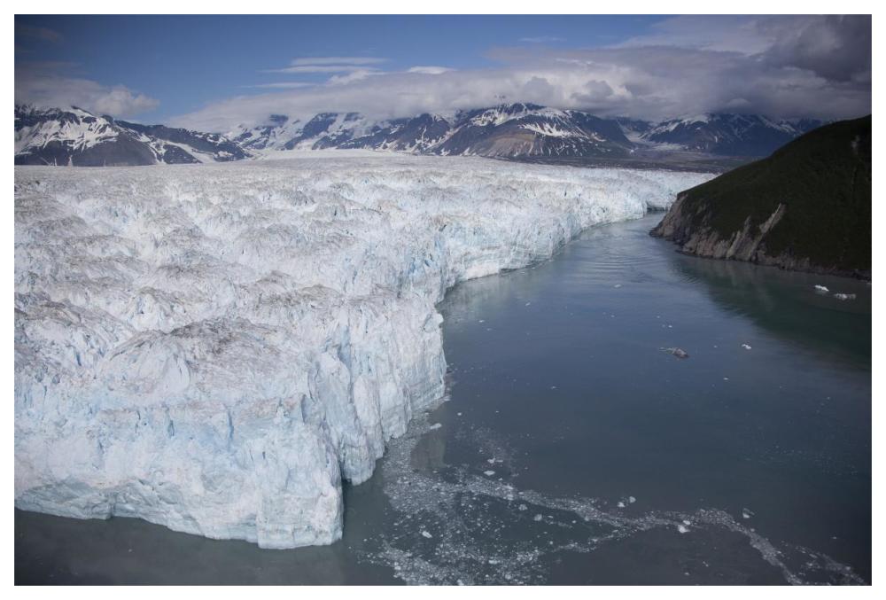 Hubbard Glacier encroaching on Gilbert Point, Wrangell-St. Elias National Park, Alaska-Paper Art-62"x42"