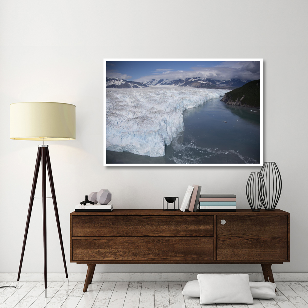 Hubbard Glacier encroaching on Gilbert Point, Wrangell-St. Elias National Park, Alaska-Paper Art-62&quotx42"