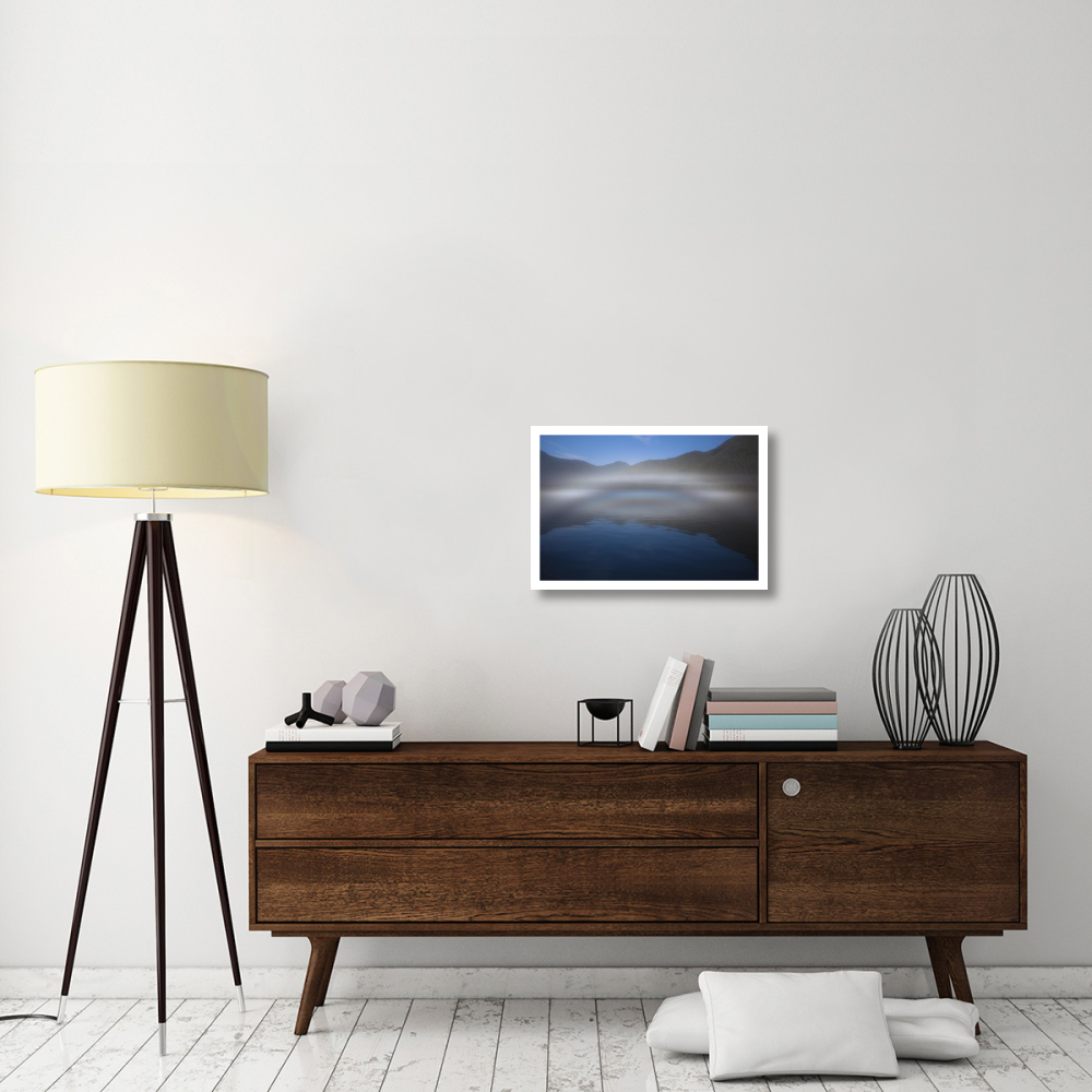 Ocean fog lifting off the water at the mouth of Kynoch Inlet, British Columbia, Canada-Paper Art-26&quotx18"
