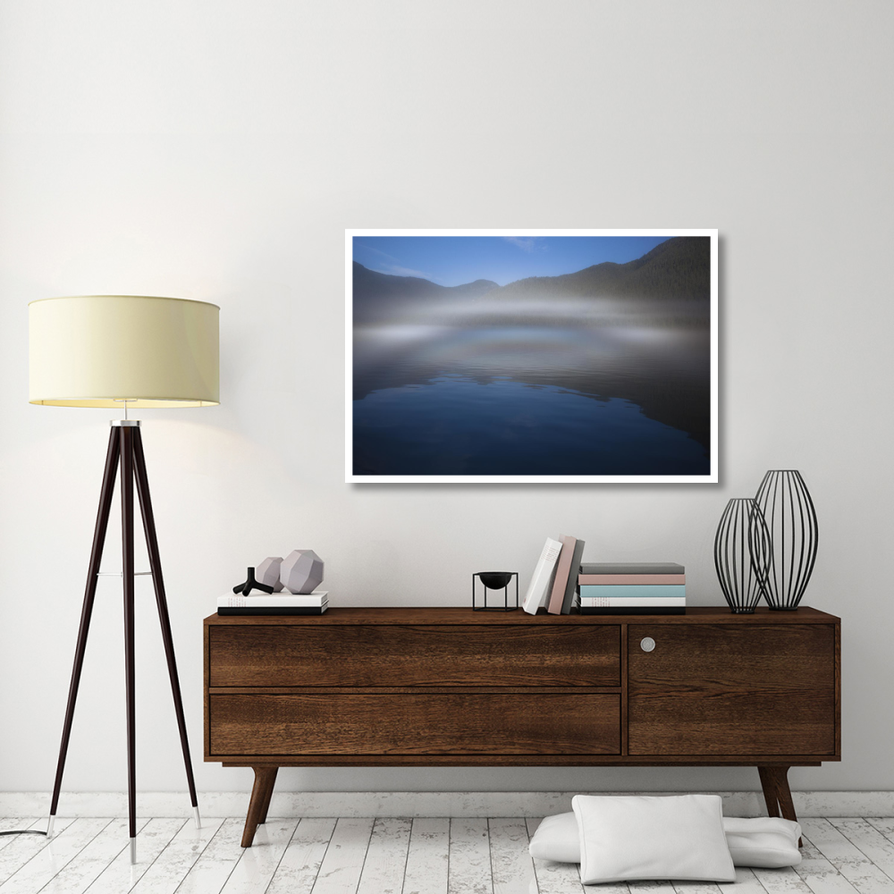 Ocean fog lifting off the water at the mouth of Kynoch Inlet, British Columbia, Canada-Paper Art-50&quotx34"