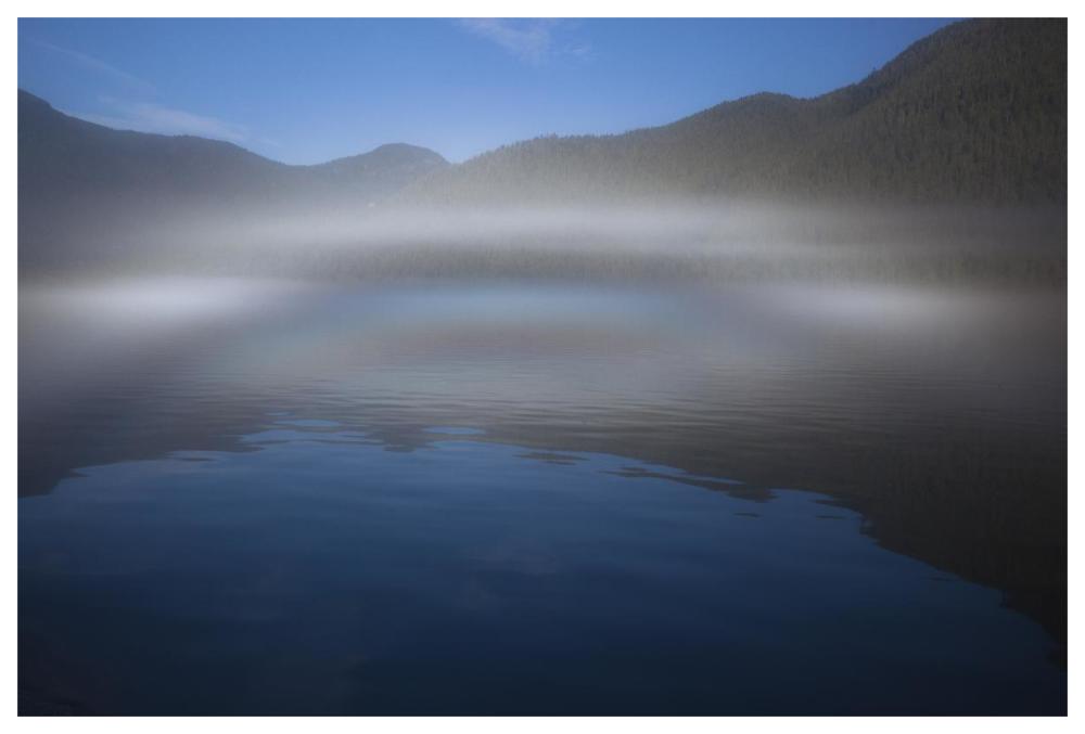 Ocean fog lifting off the water at the mouth of Kynoch Inlet, British Columbia, Canada-Paper Art-62"x42"