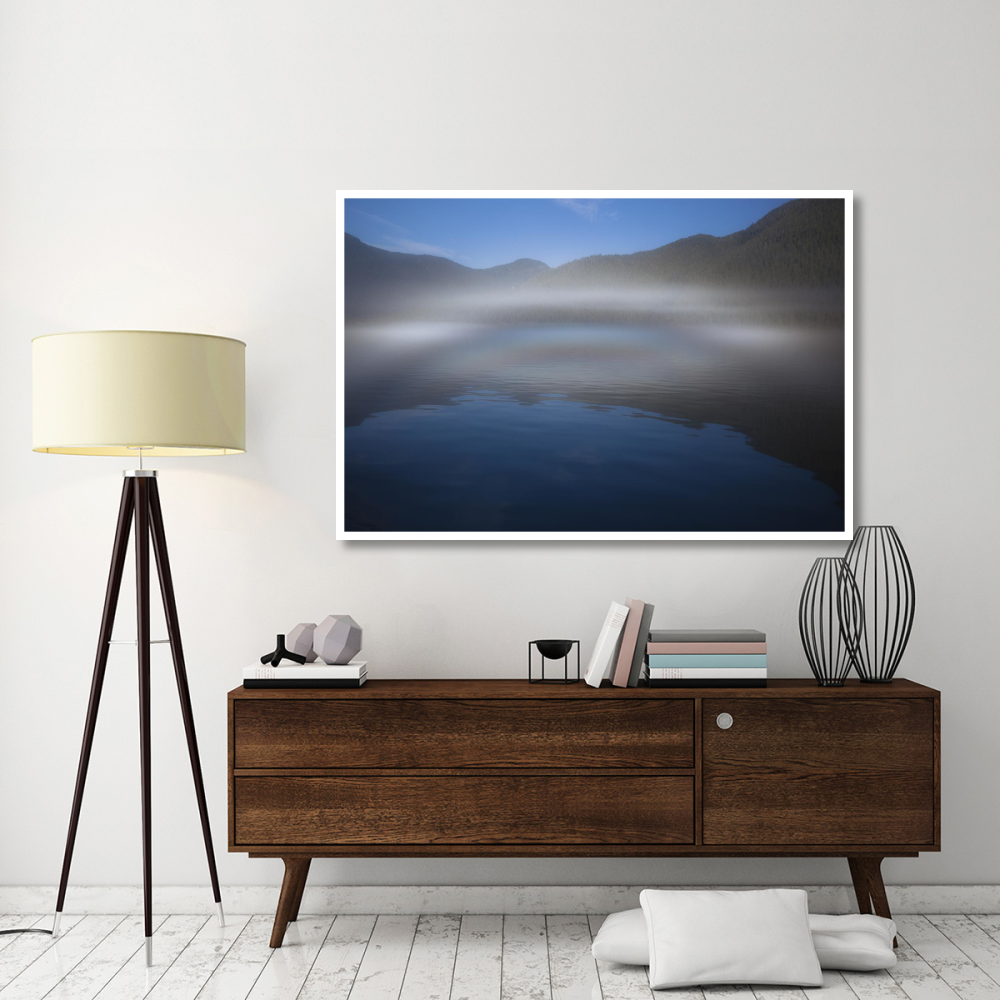 Ocean fog lifting off the water at the mouth of Kynoch Inlet, British Columbia, Canada-Paper Art-62&quotx42"