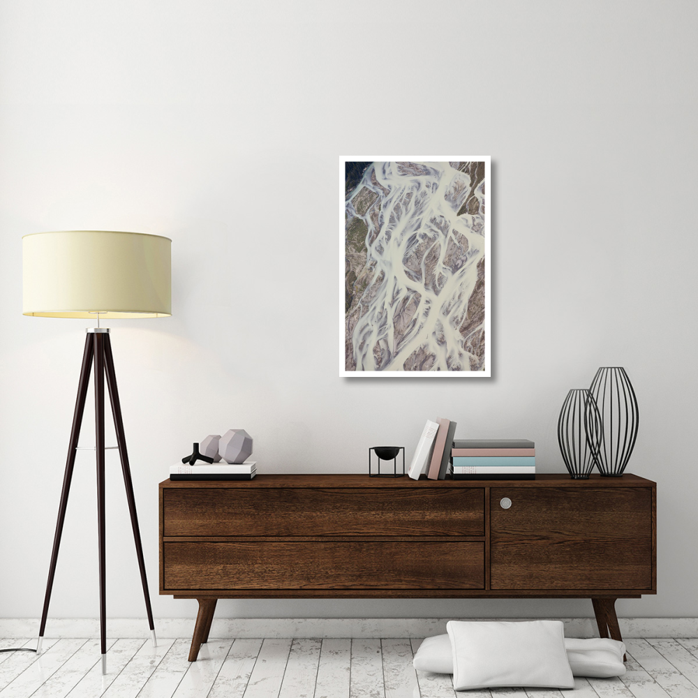 Cline River showing heavy siltation and braiding, Jasper National Park, Alberta, Canada-Paper Art-26&quotx38"