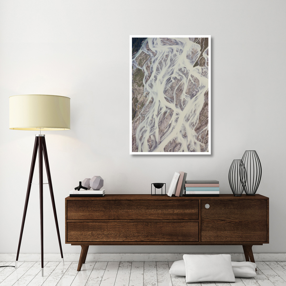 Cline River showing heavy siltation and braiding, Jasper National Park, Alberta, Canada-Paper Art-34&quotx50"
