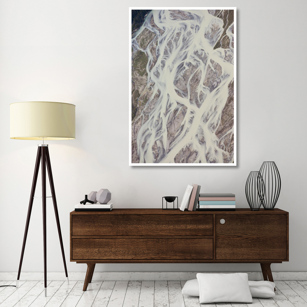 Cline River showing heavy siltation and braiding, Jasper National Park, Alberta, Canada-Paper Art-42&quotx62"