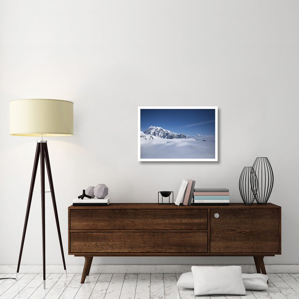 Cloud-covered bowl of the upper Hubbard Glacier, Wrangell-St. Elias National Park, Alaska-Paper Art-32&quotx22"