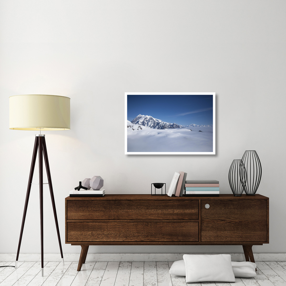 Cloud-covered bowl of the upper Hubbard Glacier, Wrangell-St. Elias National Park, Alaska-Paper Art-38&quotx26"