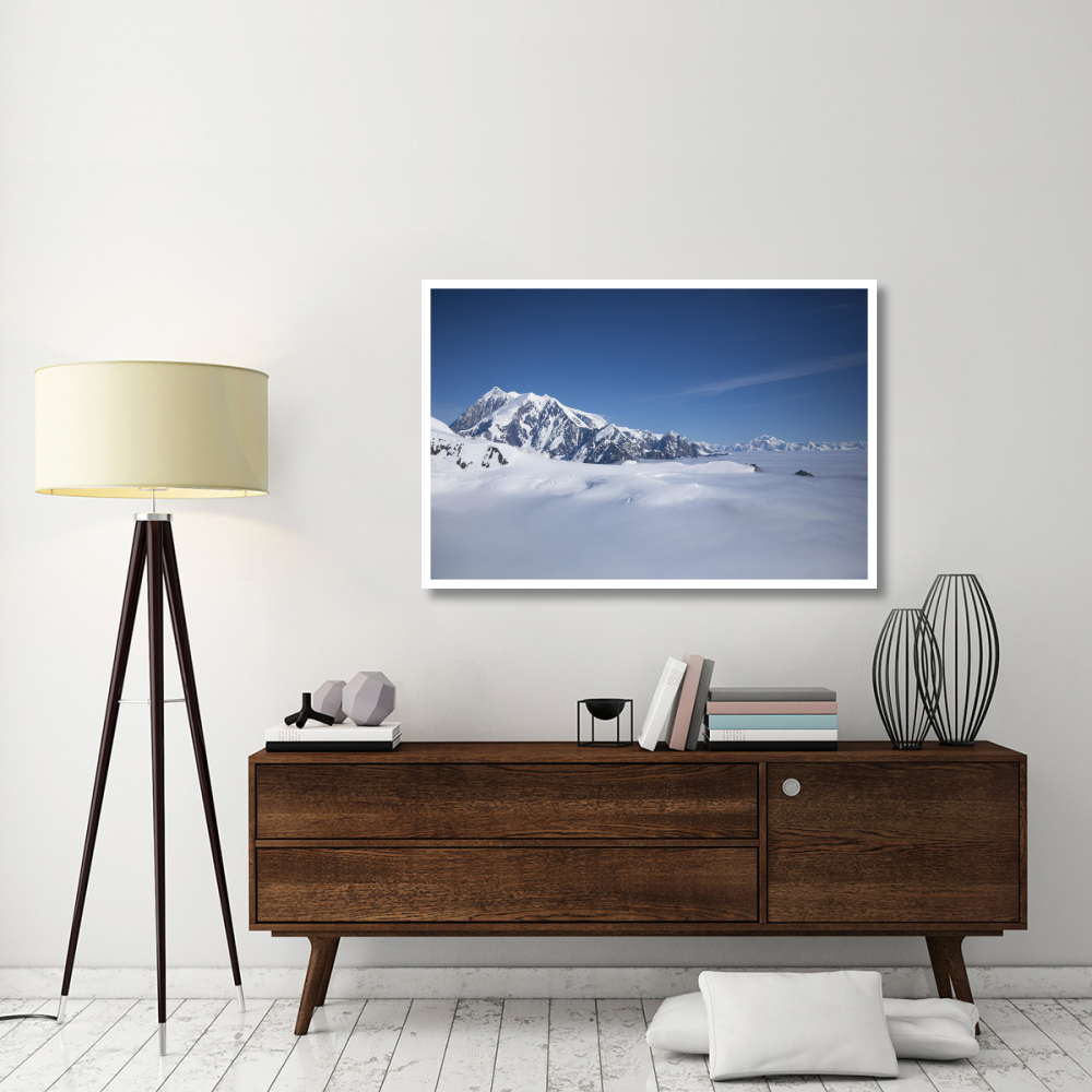 Cloud-covered bowl of the upper Hubbard Glacier, Wrangell-St. Elias National Park, Alaska-Paper Art-50&quotx34"