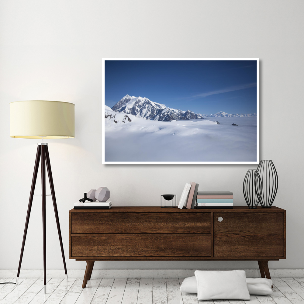 Cloud-covered bowl of the upper Hubbard Glacier, Wrangell-St. Elias National Park, Alaska-Paper Art-62&quotx42"