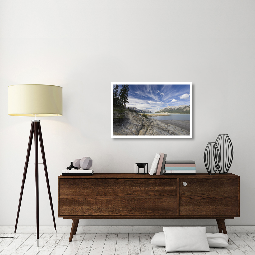 Abraham Lake created by Bighorn Dam on the North Saskatchewan River, Jasper National Park, Alberta, Canada-Paper Art-38&quotx26"