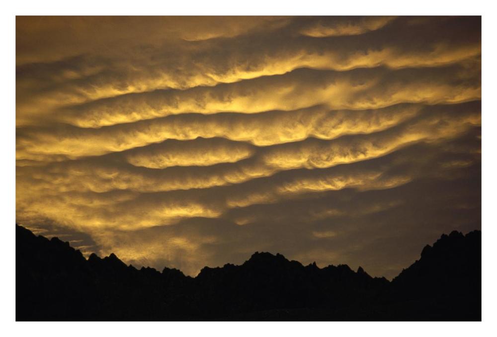 Cumulonimbus clouds at dawn above Norwest Arch, Ben Ohau Range, Southern Alps, New Zealand-Paper Art-32"x22"