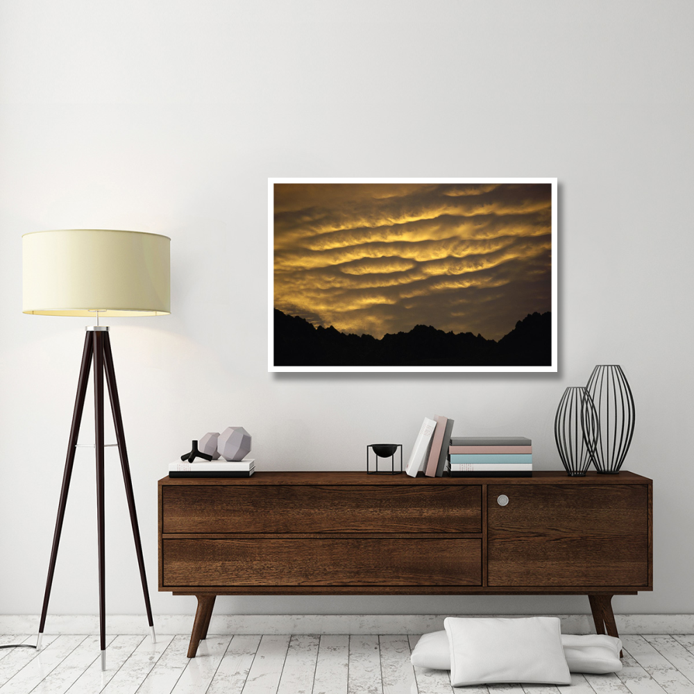 Cumulonimbus clouds at dawn above Norwest Arch, Ben Ohau Range, Southern Alps, New Zealand-Paper Art-50&quotx34"