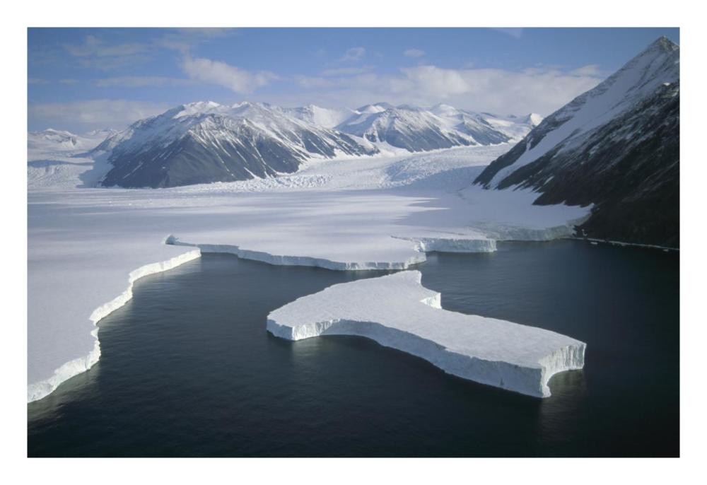 Dugdale and Murray Glaciers descending into Robertson Bay, Victoria Land, Antarctica-Paper Art-26"x18"
