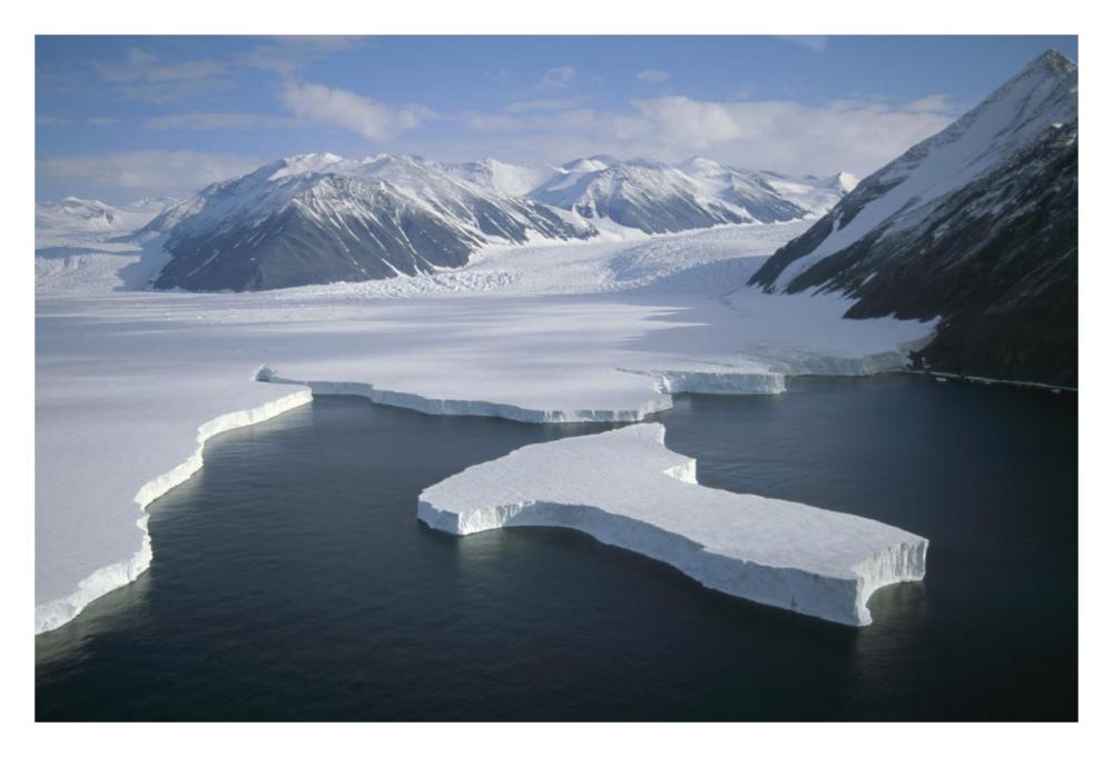 Dugdale and Murray Glaciers descending into Robertson Bay, Victoria Land, Antarctica-Paper Art-32"x22"