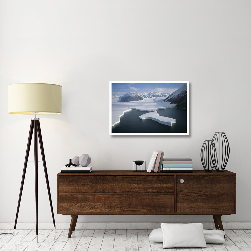 Dugdale and Murray Glaciers descending into Robertson Bay, Victoria Land, Antarctica-Paper Art-38&quotx26"