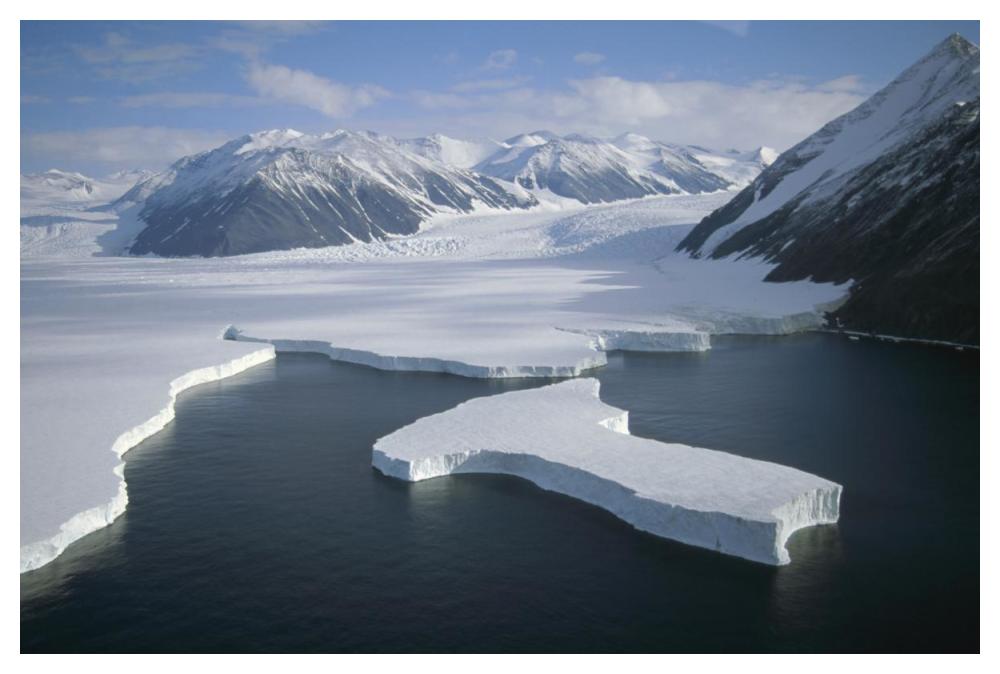 Dugdale and Murray Glaciers descending into Robertson Bay, Victoria Land, Antarctica-Paper Art-50"x34"