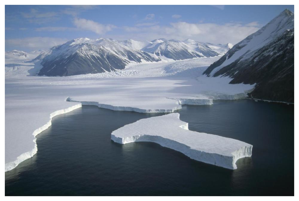 Dugdale and Murray Glaciers descending into Robertson Bay, Victoria Land, Antarctica-Paper Art-62"x42"