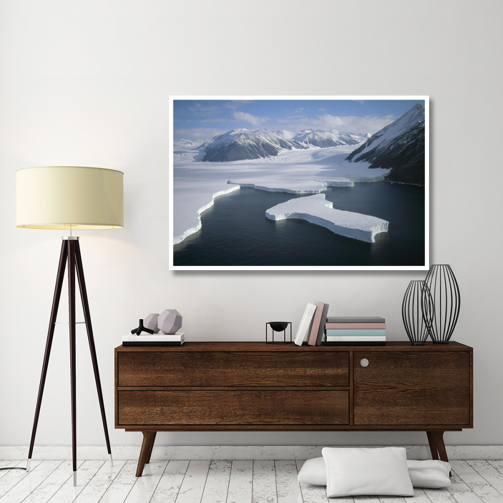 Dugdale and Murray Glaciers descending into Robertson Bay, Victoria Land, Antarctica-Paper Art-62&quotx42"