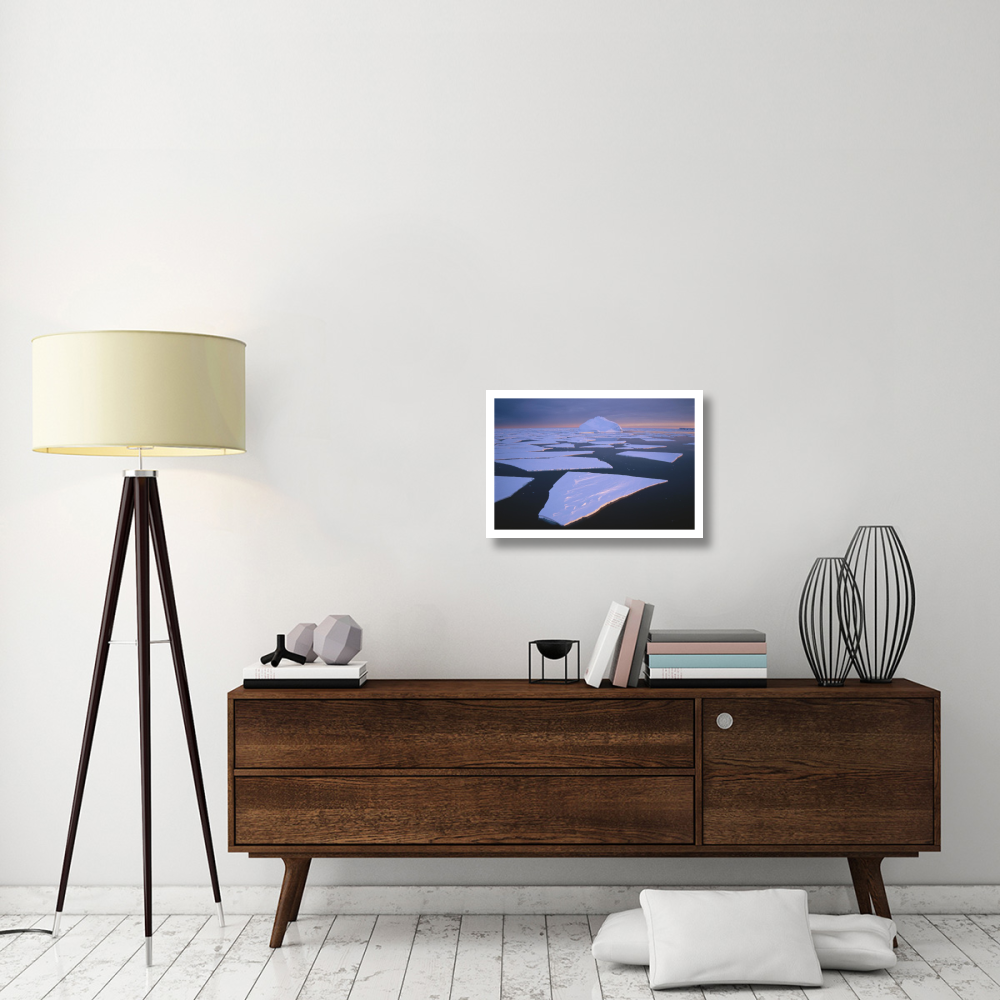 Broken fast ice, under impending midnight storm, Edward VIII Bay, Kemp coast, east Antarctica-Paper Art-26&quotx18"