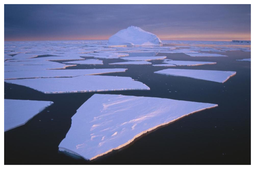 Broken fast ice, under impending midnight storm, Edward VIII Bay, Kemp coast, east Antarctica-Paper Art-62"x42"