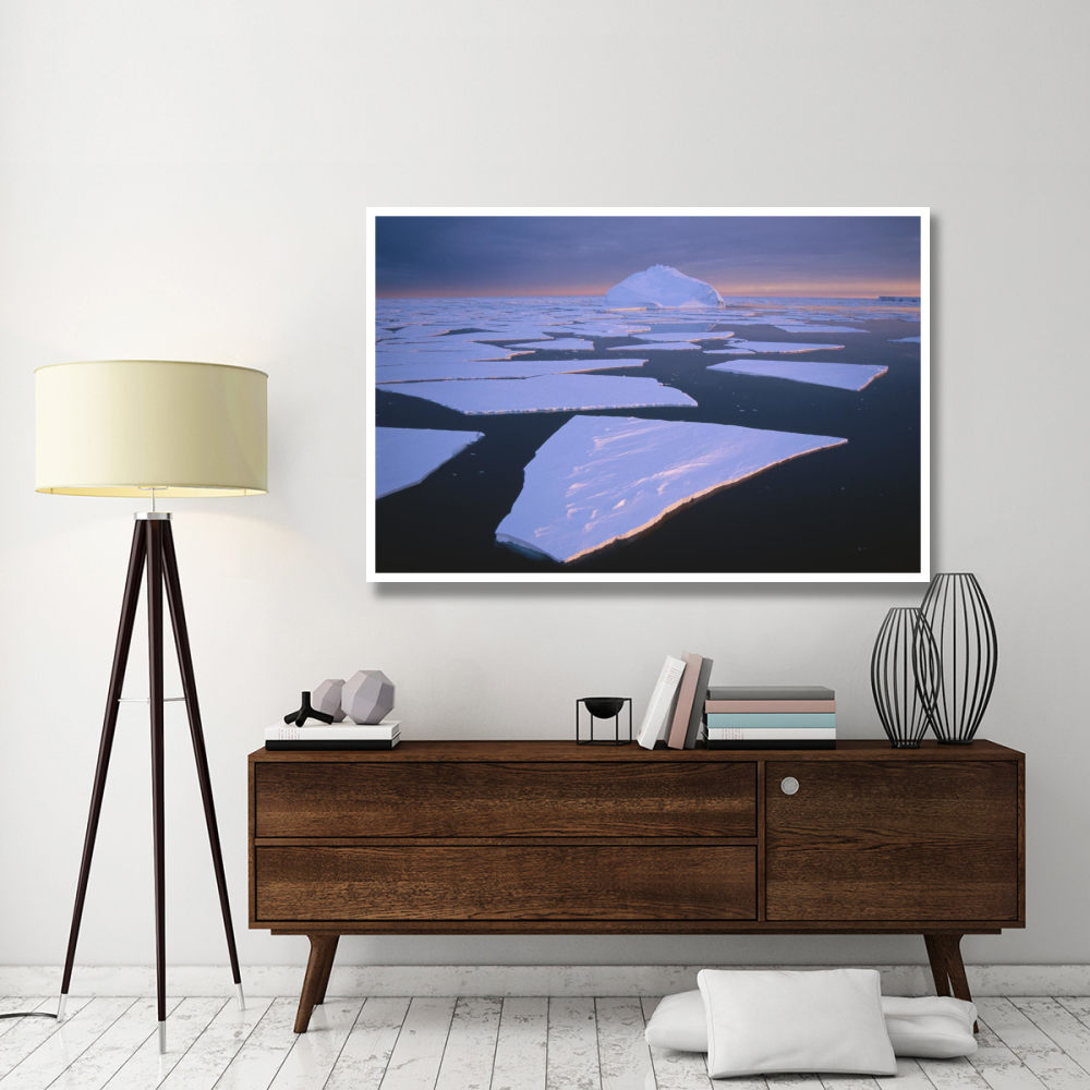 Broken fast ice, under impending midnight storm, Edward VIII Bay, Kemp coast, east Antarctica-Paper Art-62&quotx42"