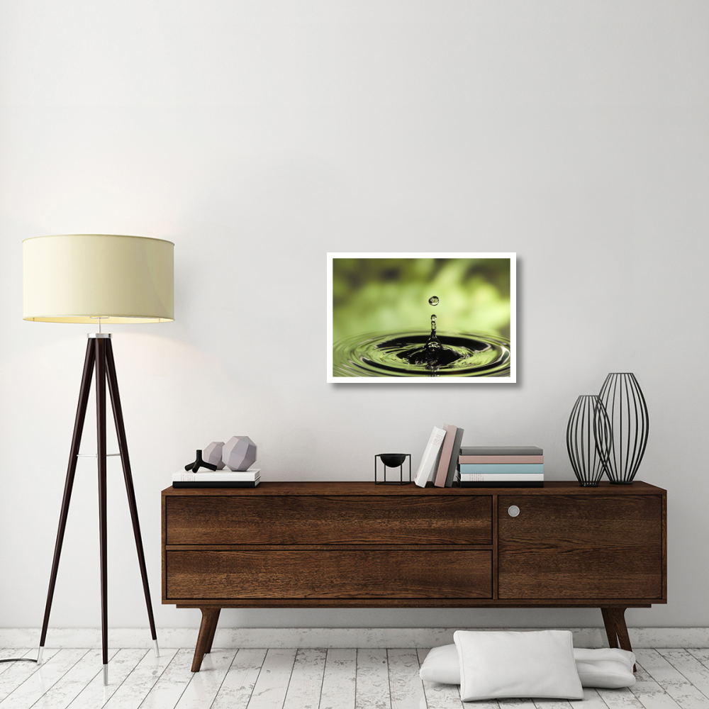 Ripples radiating out from drop of water splashing into calm pool-Paper Art-32&quotx22"
