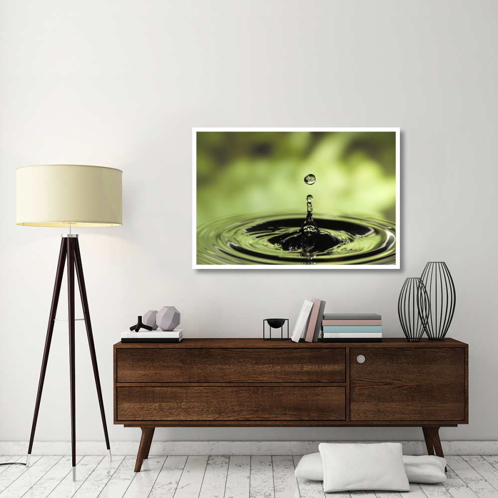 Ripples radiating out from drop of water splashing into calm pool-Paper Art-50&quotx34"